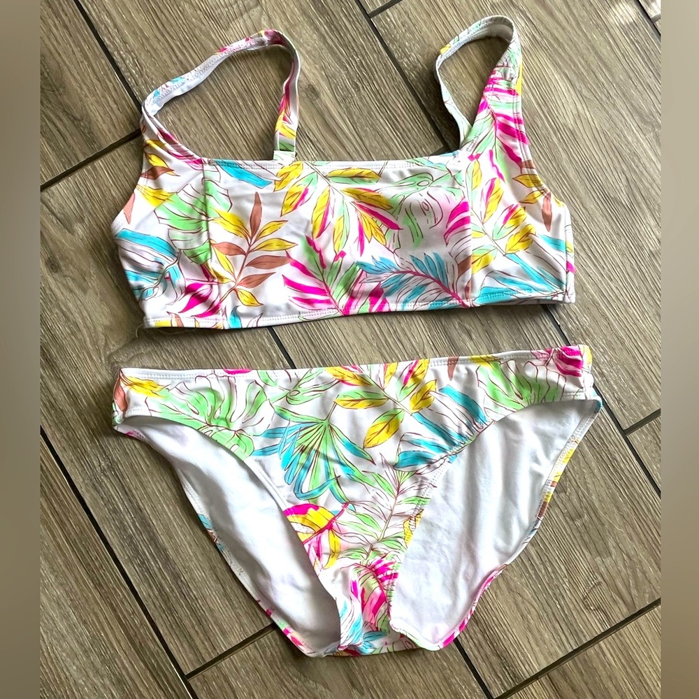 No Boundaries Colorful Leaf Print Bikini